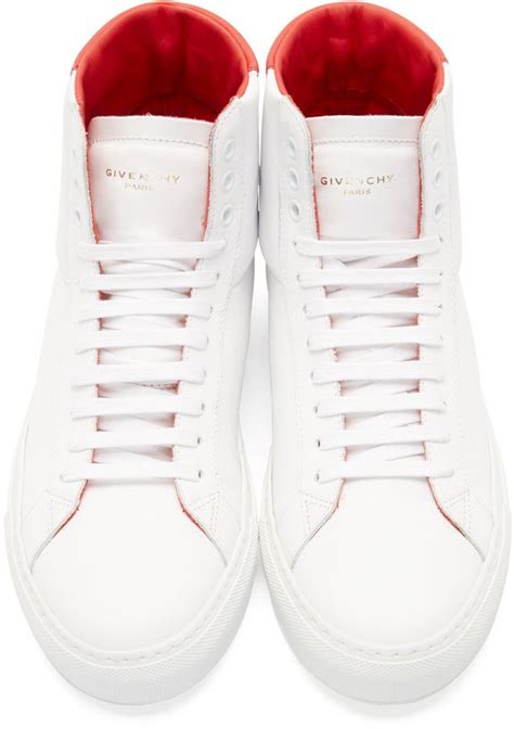 givenchy red and white sneakers|givenchy wing high top sneakers.